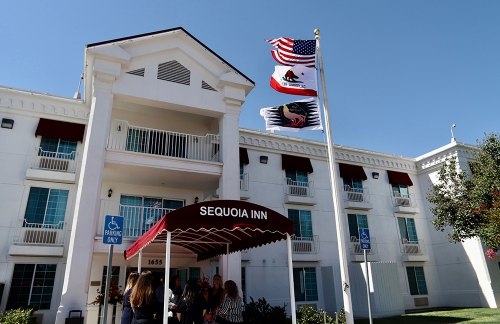The newly renovated Sequoia Inn is looking good at its ribbon-cutting ceremony Monday morning in Hanford.